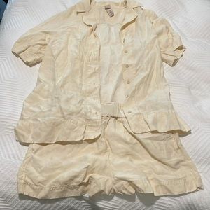 Linen blend matching set